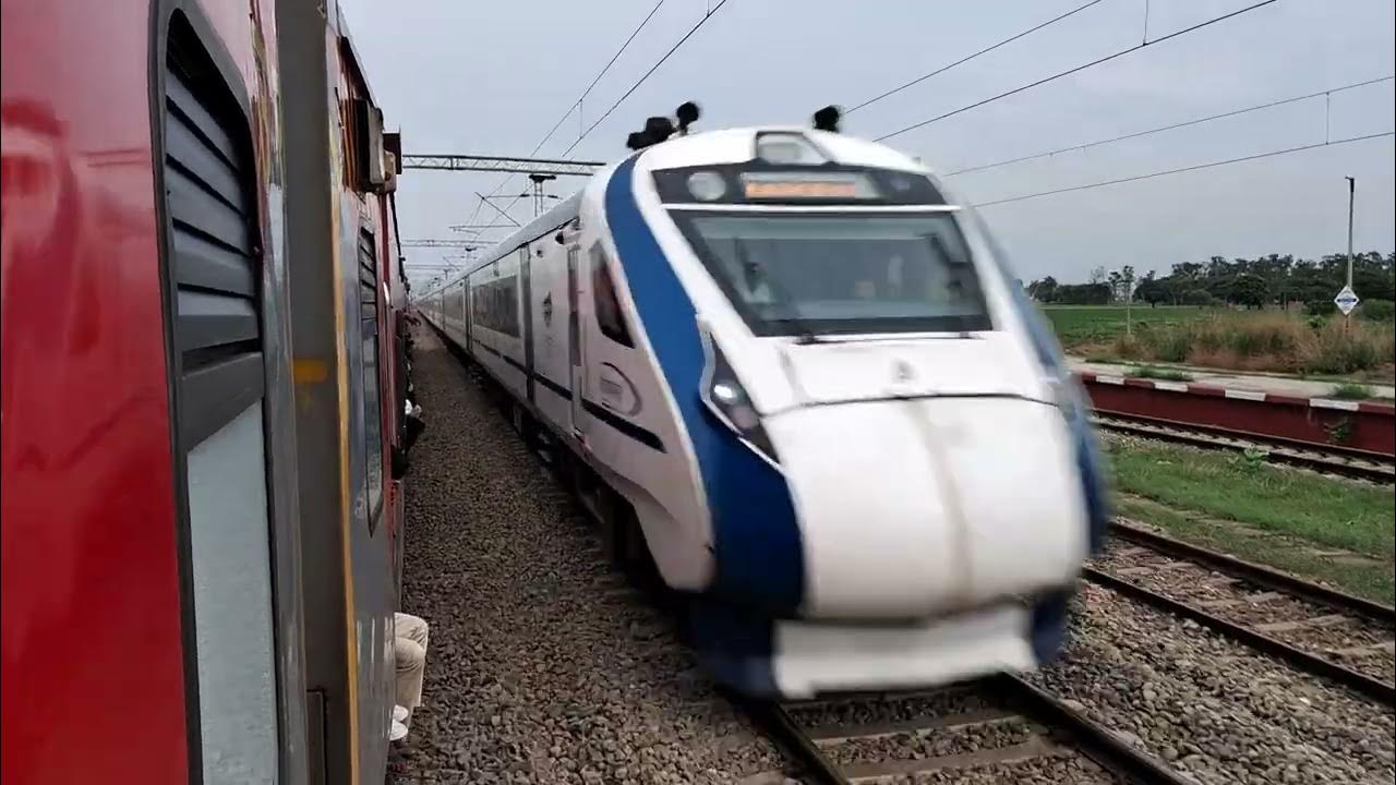 Full Speed 22477 New Delhi Vaishno Devi Katra Vande Bharat Xing With full-speed-22477-new-delhi-vaishno-devi-katra-vande-bharat-xing-with