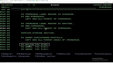 Programa Cobol en un AS/400 que desde una pantalla Windows subfile realiza A-B-M / Parte 3