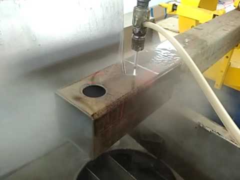 IWM waterjet pipe cutting machine 02 - cut steel square tube