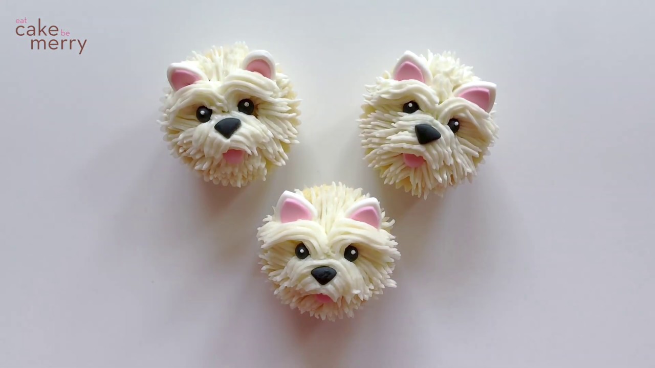 ⁣How to Pipe Cute Buttercream Puppy Dog Cupcakes