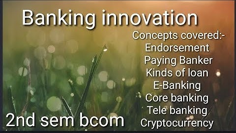 2nd Sem bcom banking innovation