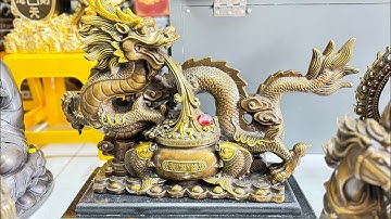 12/04/24 Đại Nhật Như Lai, Rồng tụ bảo to đẹp, mâm chén đủa đồng #đồđồnglênguyệt #đồxưa #đồcổ