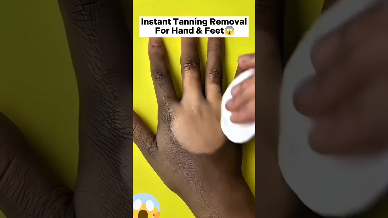 Tanning Removal For Hand & Feet #shorts #skincare #beauty #deadskin #hack #dark #viral #suntan