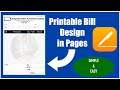 Printable Bill Design In Pages #ipad #pages #macbookpro