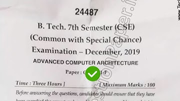 2019 Mdu BTech CSE 7th Sem Advance Computer Architecture Question Paper
