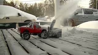 Custom 3D printed RC snowblower, clearing 5+ inches of powder with ease! (part 2)