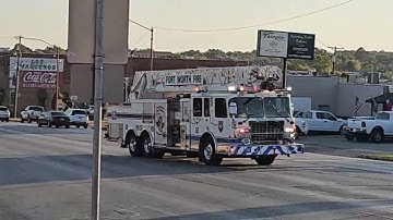 FWFD Quint 12 arriving on scene of a multiple vehicle MVA