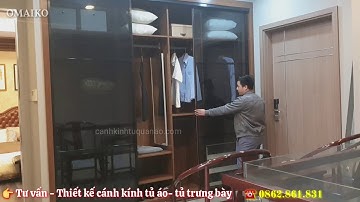 Bàn giao mẫu cánh kính tủ áo cửa lùa khung nhôm màu đen, kính cường lực 5ly màu xanh đen tại vinhome