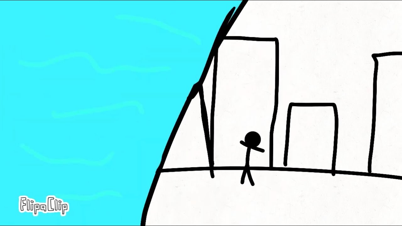 An idiot gets smacked by a tsunami (a stupid,dumb FlipaClip animation ...