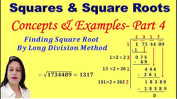 Concepts-Part 4 Finding Square root by Long division Method-Squares & Square Roots- DAV Math-Class 8