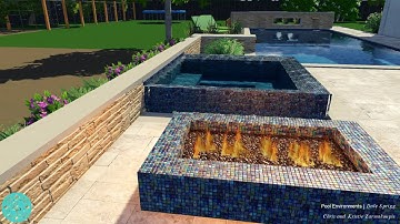 Dallas - Contemporary Pool with perimeter overflow spa concept