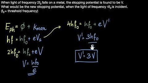 Comparing stopping potential, and max. speed: Solved example | Dual nature of light | Khan Academy