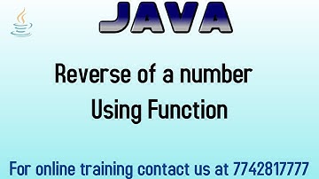 reverse number using function in java