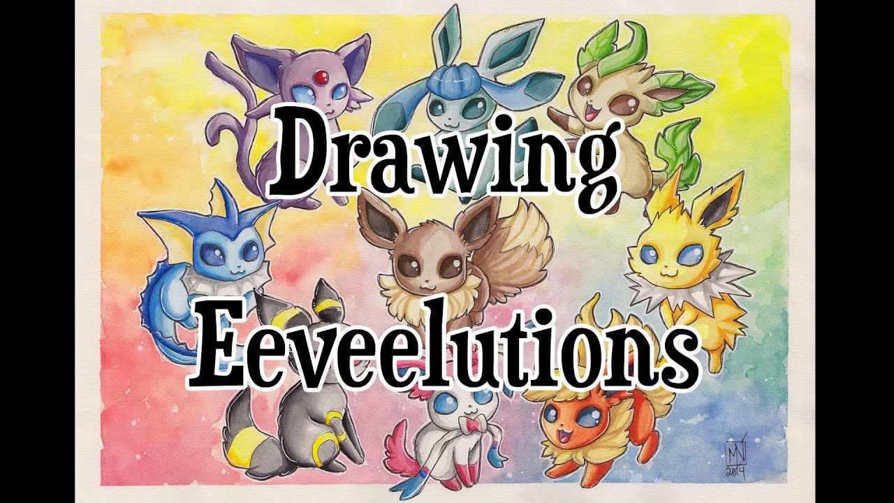 Drawing All EEVEE EVOLUTIONS - POKEMON 