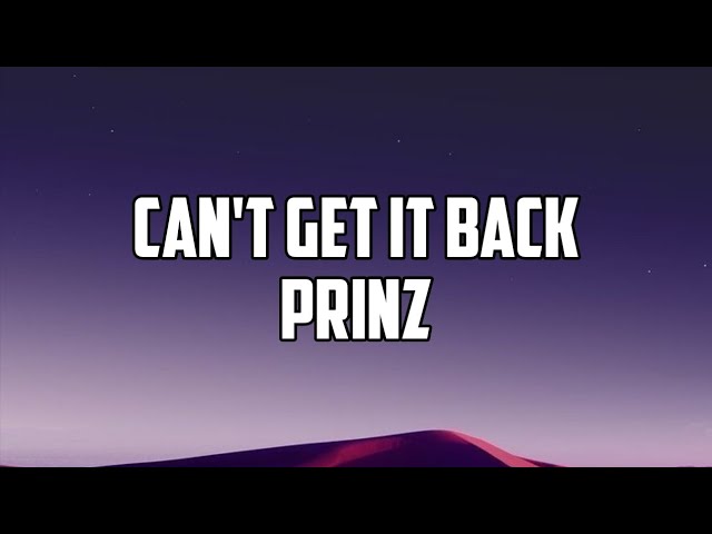Can't Get It Back - Prinz (Lyrics)