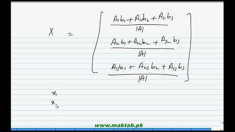 FSc Math Book1, Ch 3, LEC 28: Cramer’s Rule