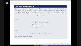 LU factorisation II