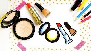 HOW TO DRAW MAKE UP COSMETICS for kids. КАК НАРИСОВАТЬ КОСМЕТИКУ для детей