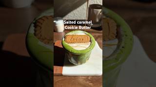 Salted caramel cookie butter matcha latte ￼#matcha #latte