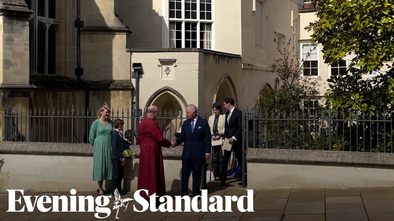 Charles and Camilla wish crowds ‘Happy Easter’ after church service at Windsor