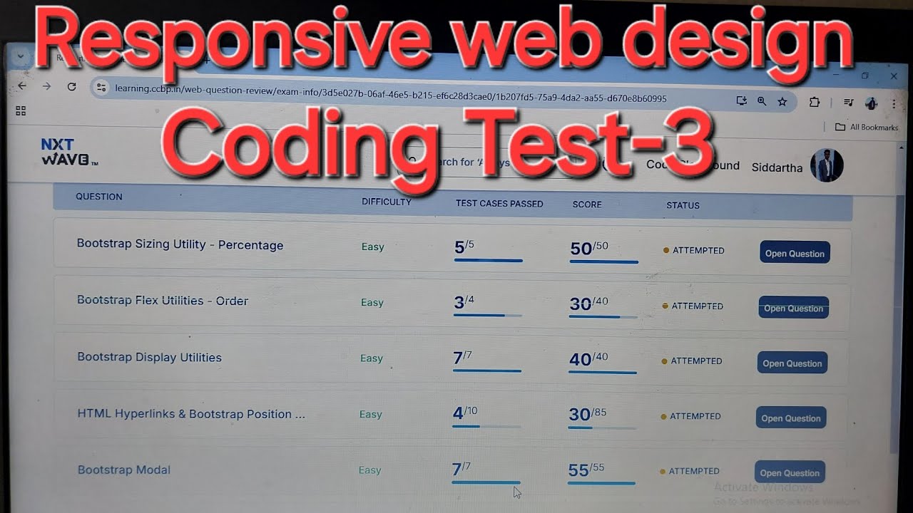 Coding Test-3 Responsive Web Design | NXTWAVE | HTML,CSS,BOOTSTRAP ...