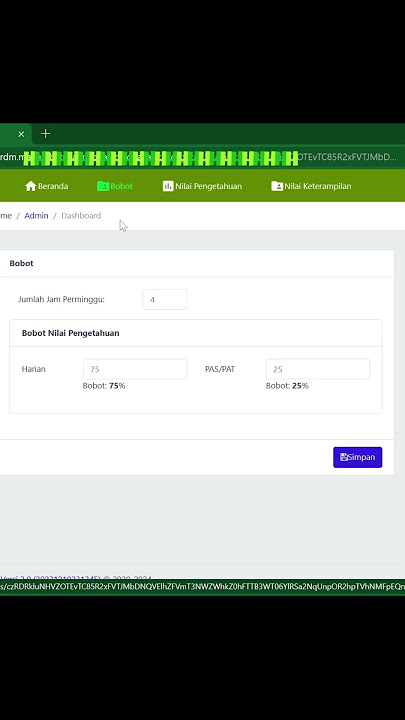 Cara mengatur bobot nilai di rdm