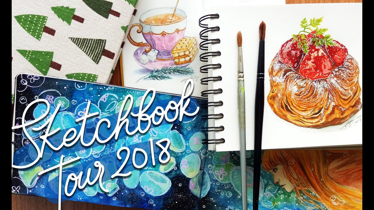WATERCOLOR SKETCHBOOK TOUR 2018 - YouTube