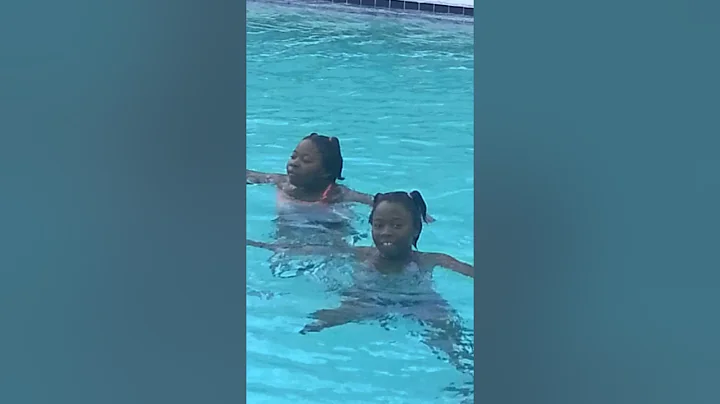 My kids in pool