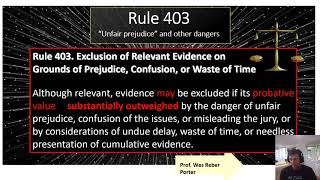 Federal Rules of Evidence (FRE) Rule 403:  Unfair prejudice (and other dangers)