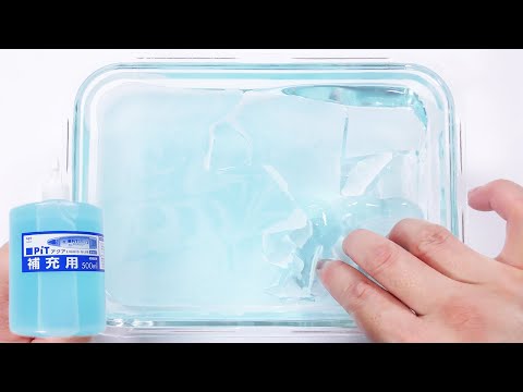 【DIY】アクアピット液体のりで表面パキパキスライムを作る【slime ASMR】