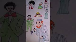 رسم🎨وتلوين🎨شخصيات رمضان الكرتونيه😍😍بأبسط أدوات شوفوا بوجي وطمطم وبكار وفطوطه ورسومات تانيه كتيير