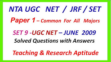 UGC NET Paper 1 | NET JUNE 2009 Solved Questions & Answers | Teaching & Research Aptitude | In Tamil