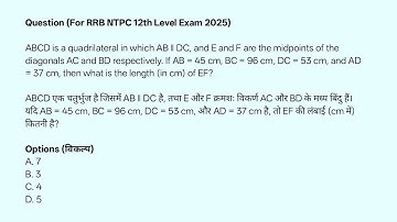 ABCD is a quadrilateral in which AB ∥ DC, and E and F are the midpoints of the diagonals AC and BD