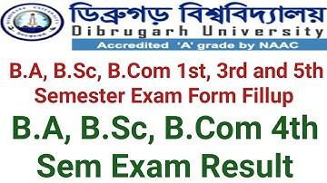 When Will B.A B.Sc B.Com 1st 3rd and 5th semester Exam Form Fillup Held? B.A B.Sc B.Com 4th Sem Back