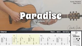 Paradise - Coldplay | Fingerstyle Guitar | TAB + Chords + Lyrics Resimi