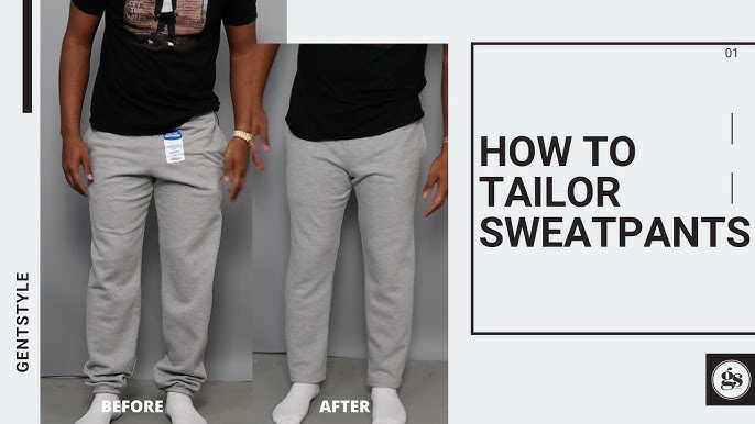 How to Slim Your Sweatpants and Add an Elastic Hem From an Old Sock. 