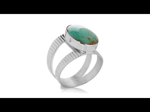 Jay King Oval Kingman Turquoise Sterling Silver Ring - YouTube