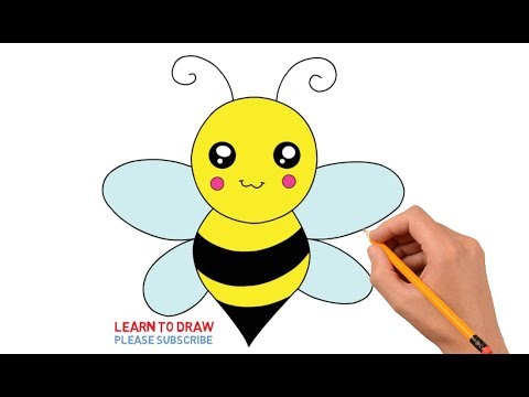How To Draw a Cute Honey Bee Step By Step Easy For Kids