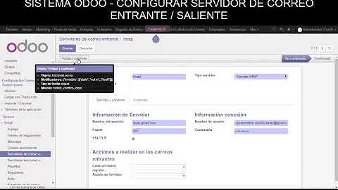Sistema Odoo - Configurar correo entrante saliente gmail