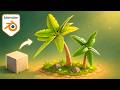 Blender Palm Tree + Substance Painter 🌴✨ under 10 min 😮
