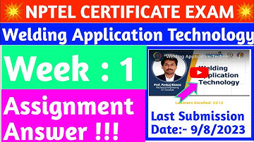 Week 1 Assignment Answer !! Welding Application Technology !!