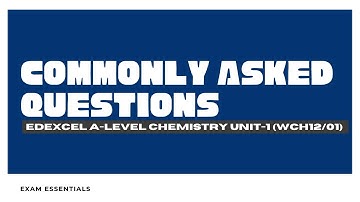 Edexcel A-Level Chemistry Unit 2 | Most Common, Important & Difficult Questions Explained