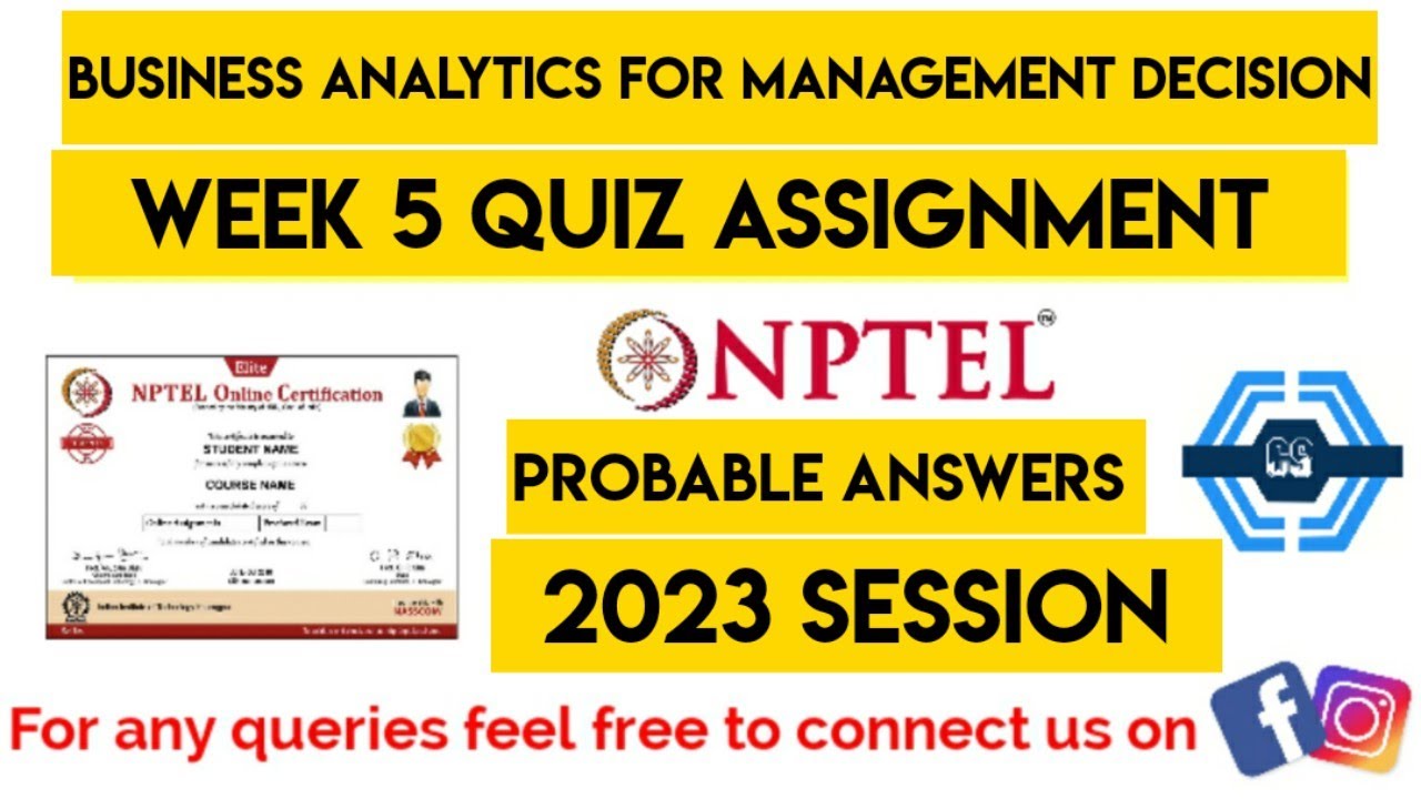 business analytics for management decision nptel assignment answers