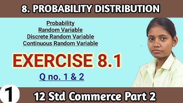 discrete random variables and probability distributions class 12 | exercise 8.1 commerce lecture 1