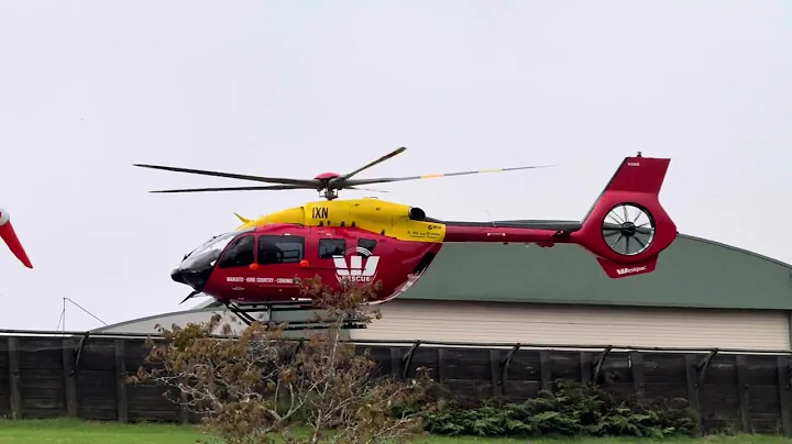 Gusty Landing! 💨 Waikato Westpac Rescue Helicopter ZK-IXN Airbus H145 lands at Rotorua Hospital
