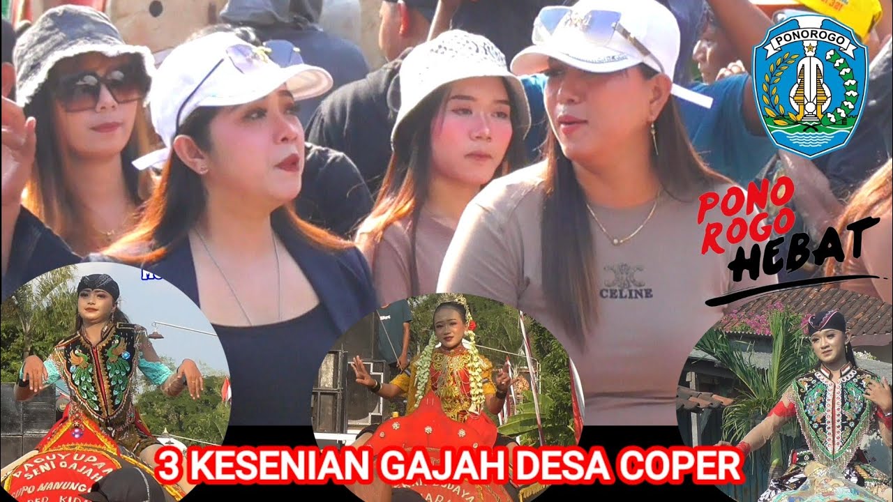 3 KESENIAN GAJAH GAJAHAN MEMERIAHKAN ACARA BERSIH DESA COPER PONOROGO