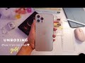 Unboxing Gold 🍎 iPhone 12 pro max (256gb)+ cute accessories ♥️ | Aesthetic,ASMR