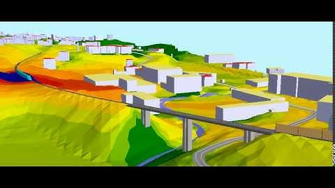 SoundPLAN Rail Pass-BY 3D train noise animation