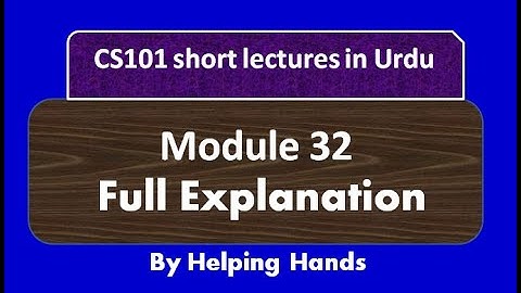 CS101 Short Lecture Module 32 | lecture 12 | CPU Basics in (Urdu / Hindi)