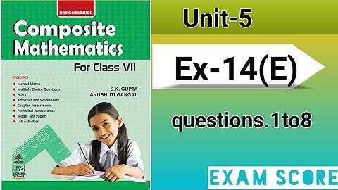 composite mathematics class 7|| perimeter and area|| Ex.14E || by EXAM SCORE